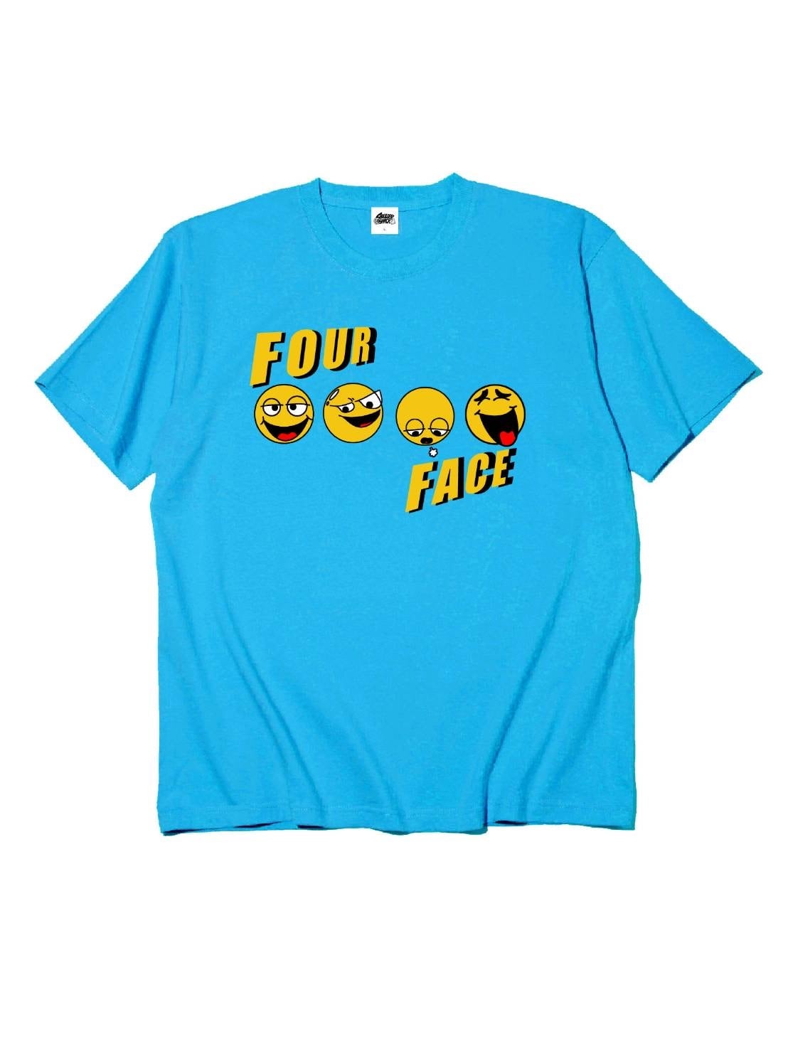 フォー・フェイスTシャツ(ターコイズブルー) 【受注販売商品】