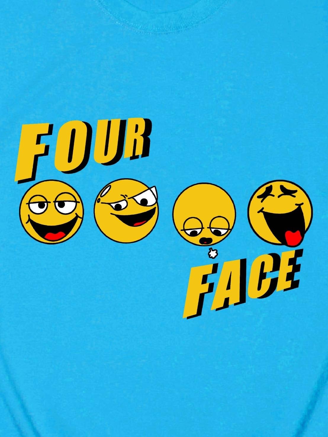 フォー・フェイスTシャツ(ターコイズブルー) 【受注販売商品】
