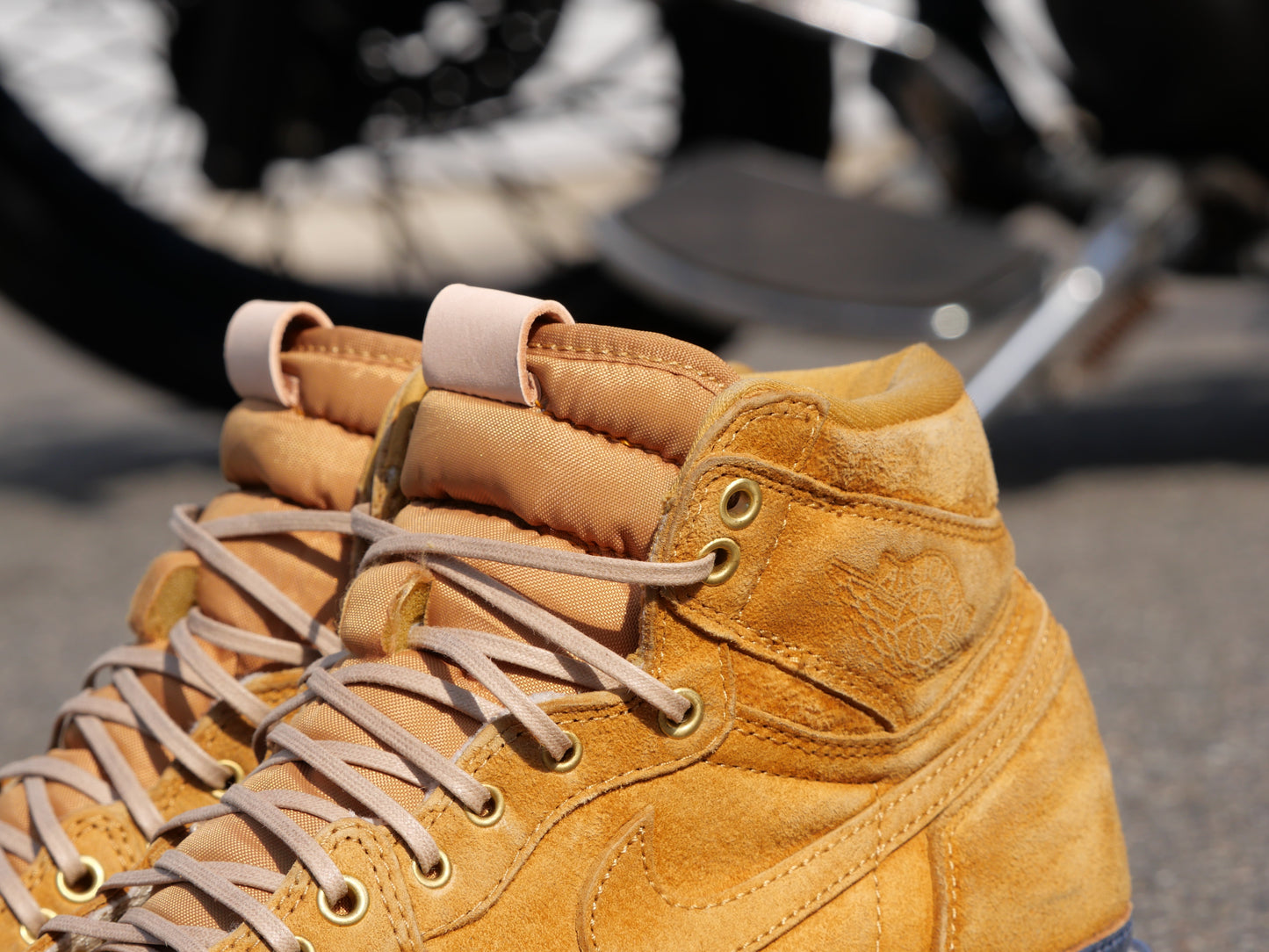 USED NIKE AIR JORDAN 1 【WHEAT】 MOTOR CYCLE REPAIR VIBRAM 27.0cm