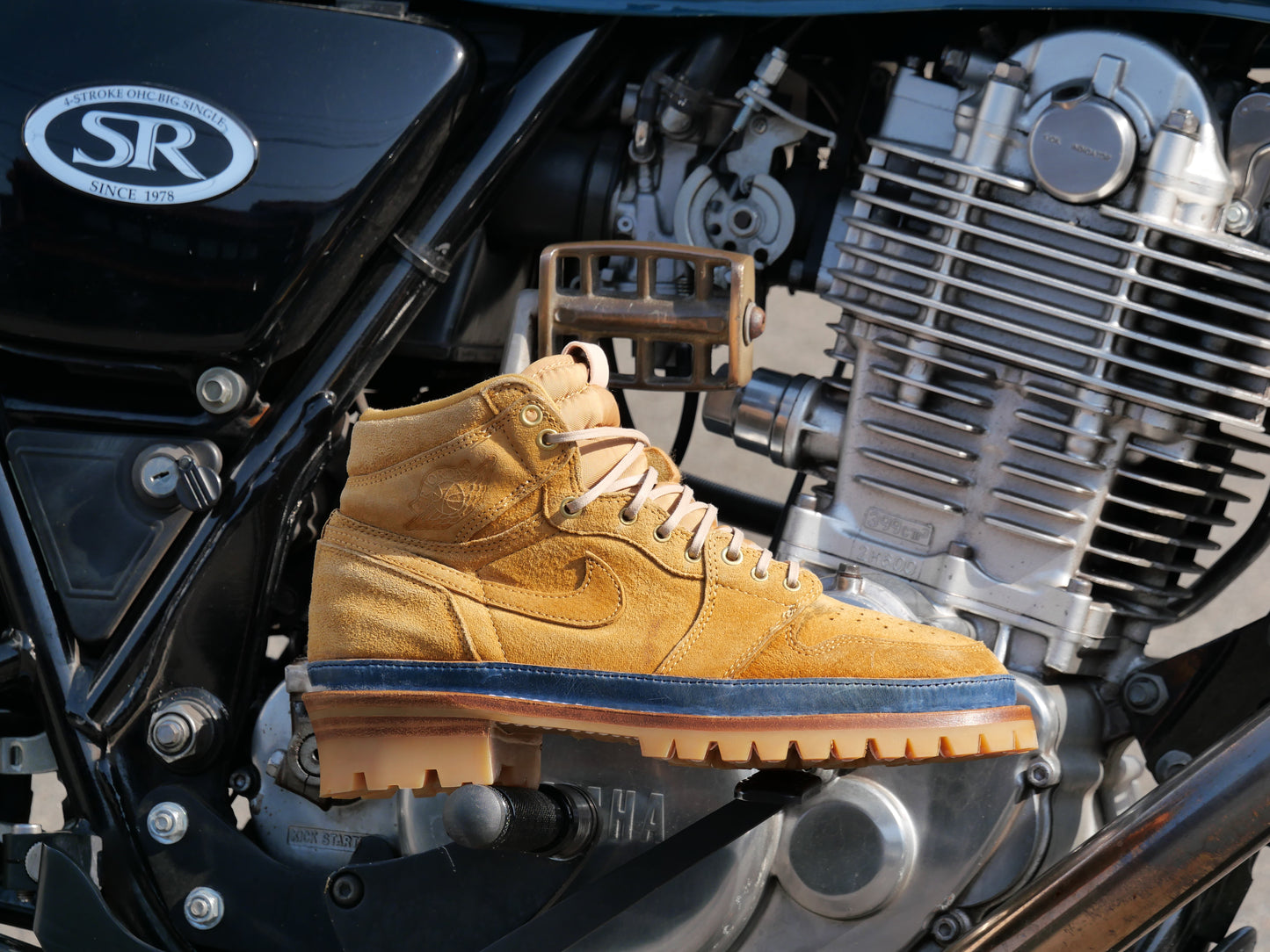 USED NIKE AIR JORDAN 1 【WHEAT】 MOTOR CYCLE REPAIR VIBRAM 27.0cm