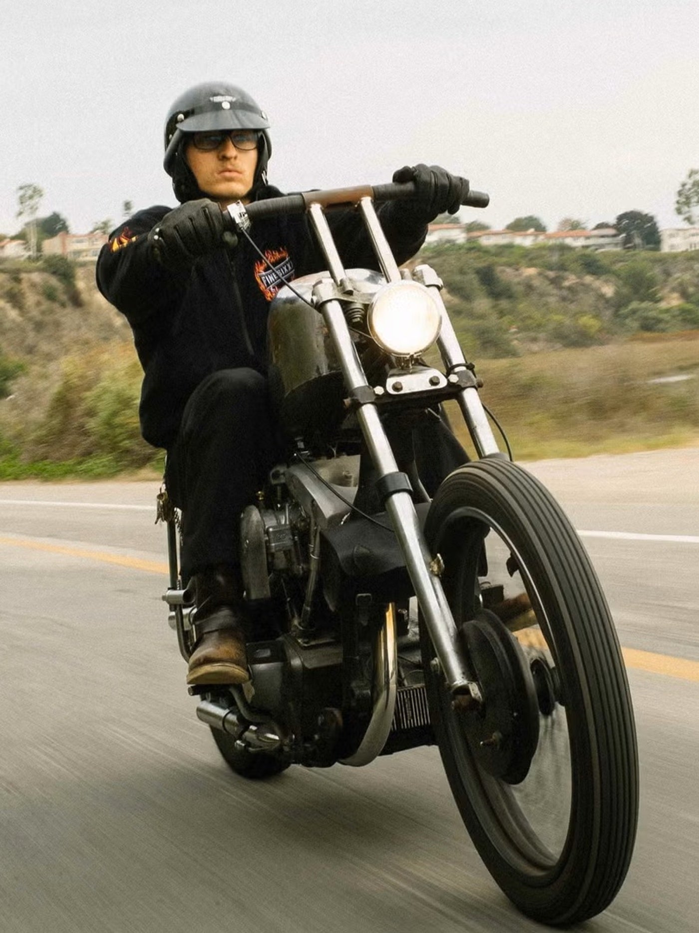 TT&CO. | any motorcycle別注 FiberGlass Customshop SHORTY BLACK RUBBER TRIM - Black