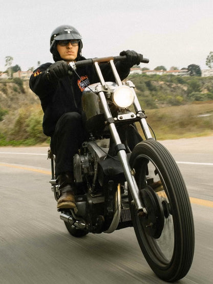 TT&CO. | any motorcycle別注 FiberGlass Customshop SHORTY BLACK RUBBER TRIM - Black