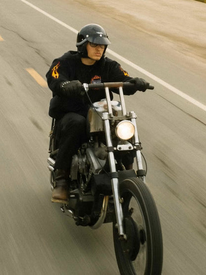 TT&CO. | any motorcycle別注 FiberGlass Customshop SHORTY BLACK RUBBER TRIM - Black