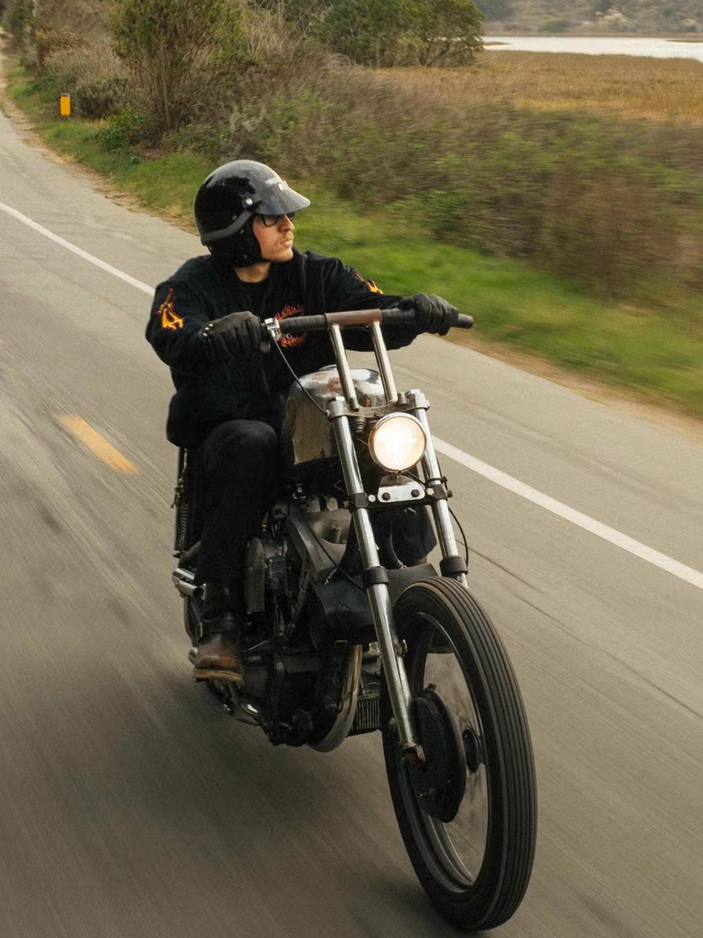 TT&CO. | any motorcycle別注 FiberGlass Customshop SHORTY BLACK RUBBER TRIM - Black