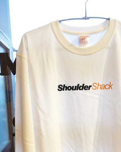 Shoulder Shack Adult logo LONG SLEEVE T White