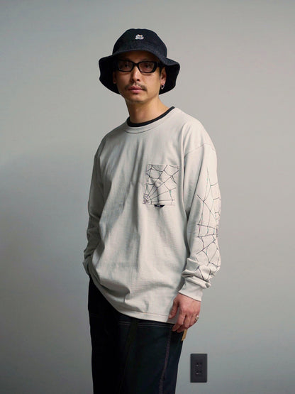 TYPE VT14 SPIDER-WEB LONG SLEEVE-T - Pale Gray