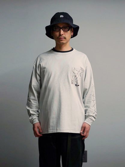 TYPE VT14 SPIDER-WEB LONG SLEEVE-T - Pale Gray