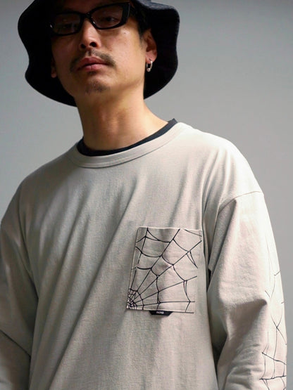 TYPE VT14 SPIDER-WEB LONG SLEEVE-T - Pale Gray