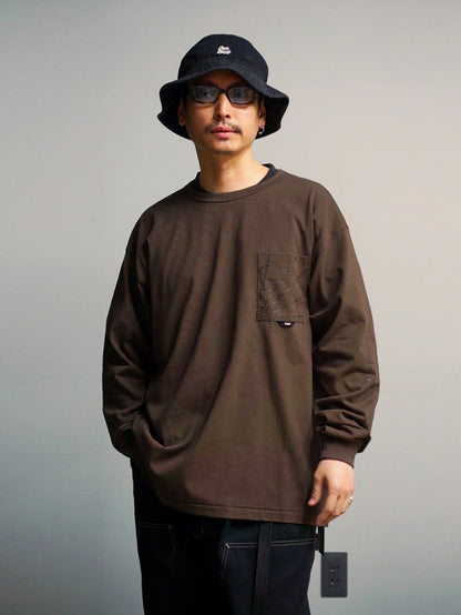 TYPE VT14 SPIDER-WEB LONG SLEEVE-T - Chocolate