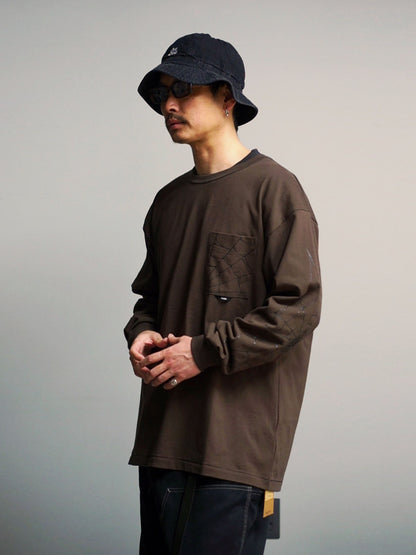 TYPE VT14 SPIDER-WEB LONG SLEEVE-T - Chocolate