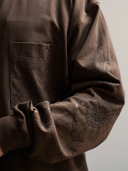 TYPE VT14 SPIDER-WEB LONG SLEEVE-T - Chocolate