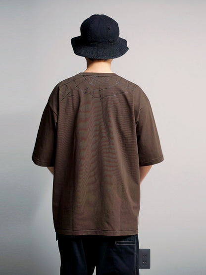 TYPE VT15 SPIDER-WEB SHORT SLEEVE-T - Chocolate