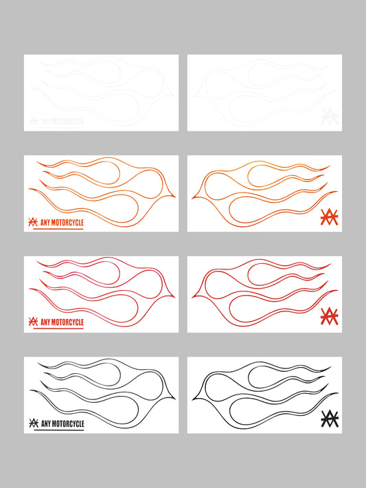 Flames Tank Decal - Gloss 2