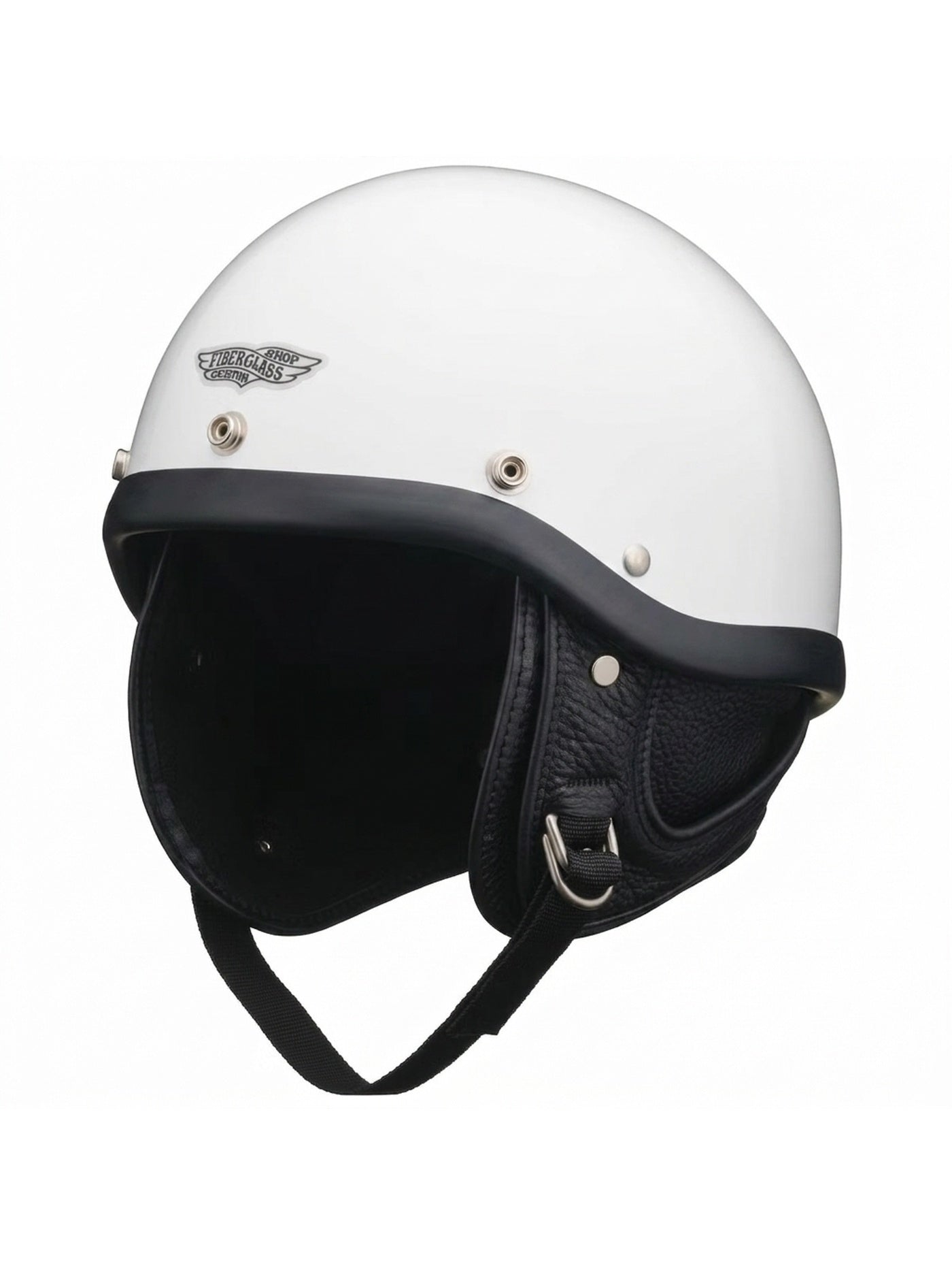 TT&CO. | any motorcycle別注 FiberGlass Customshop SHORTY BLACK RUBBER TRIM - White