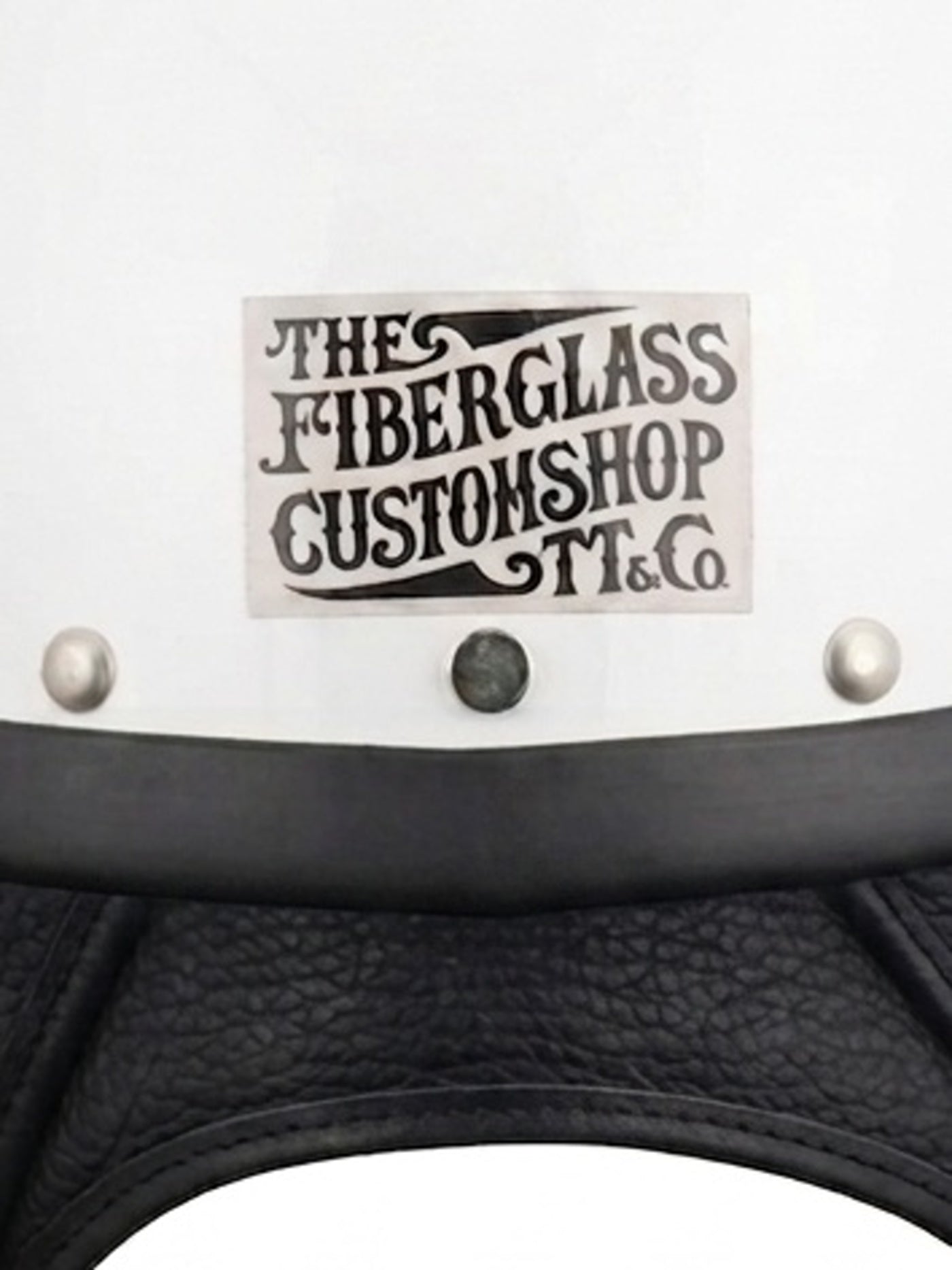 TT&CO. | any motorcycle別注 FiberGlass Customshop SHORTY BLACK RUBBER TRIM - White