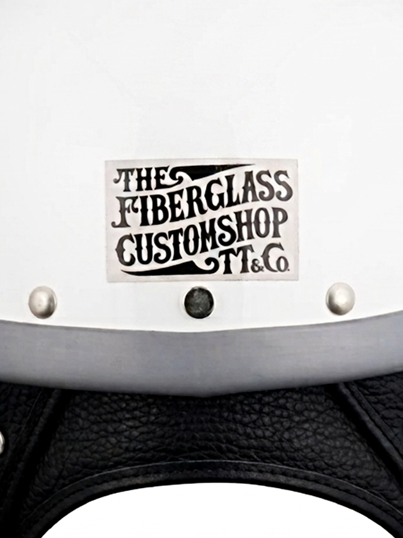 TT&CO. | any motorcycle別注 FiberGlass Customshop SHORTY BLACK RUBBER TRIM - White