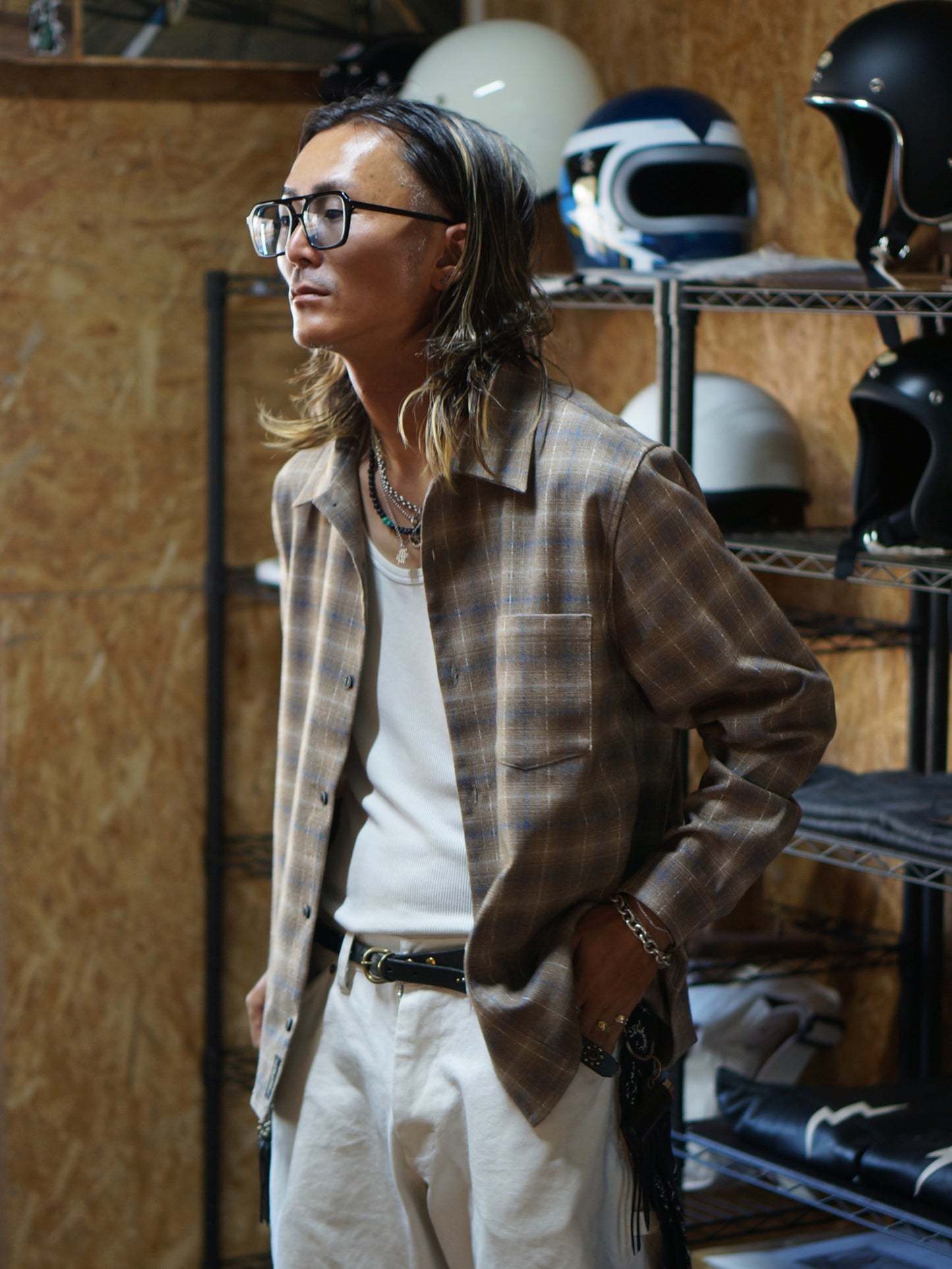 Vin&Age | TYPE VSL12_26 OMBRE CHECK SHIRT - Beige