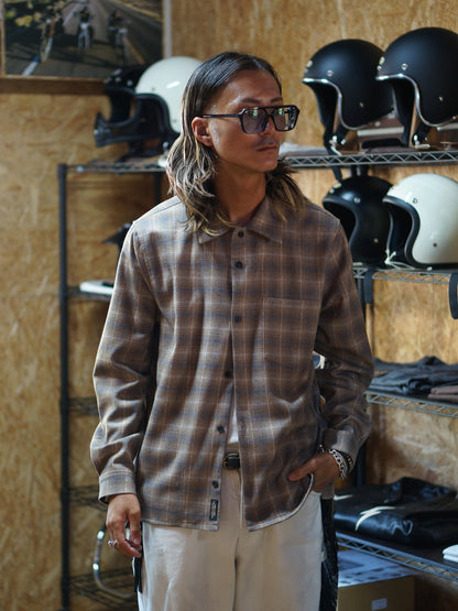 Vin&Age | TYPE VSL12_26 OMBRE CHECK SHIRT - Beige