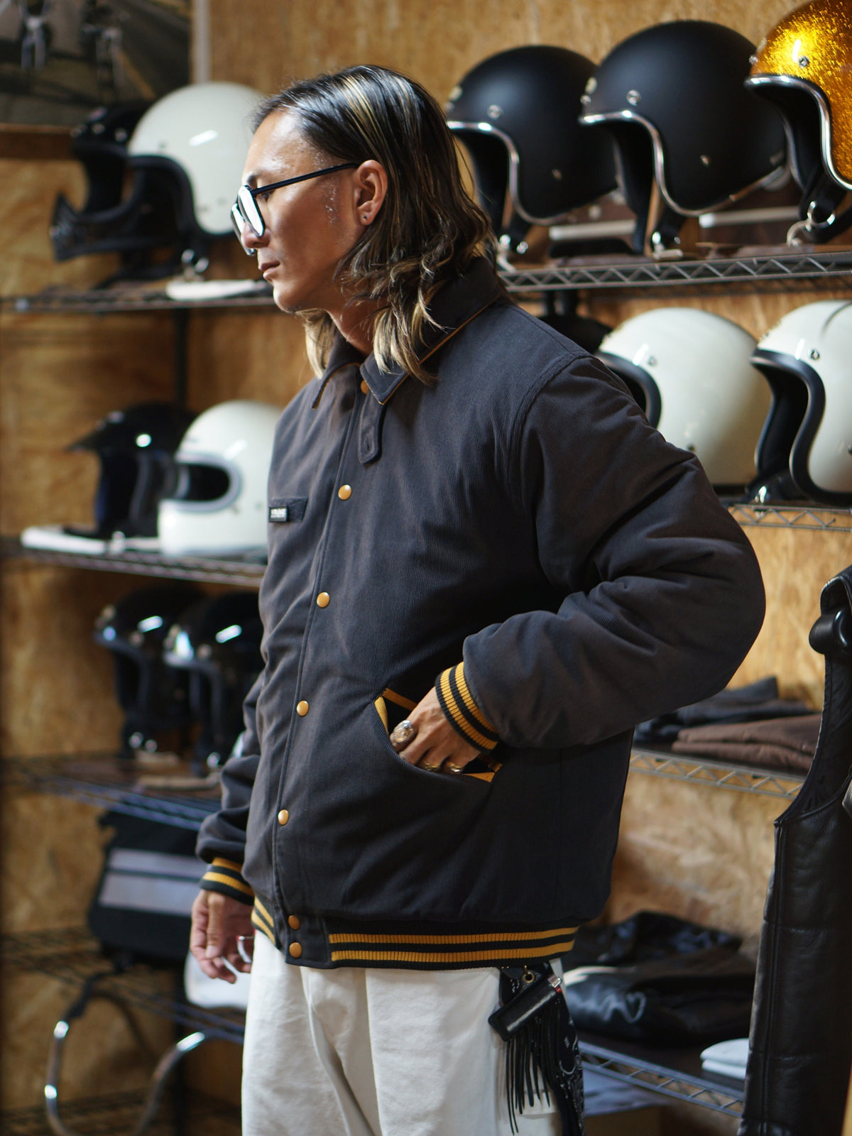 Vin&Age | TYPE VTJ9 LETTERMAN JK - Dark Gray/Mustard