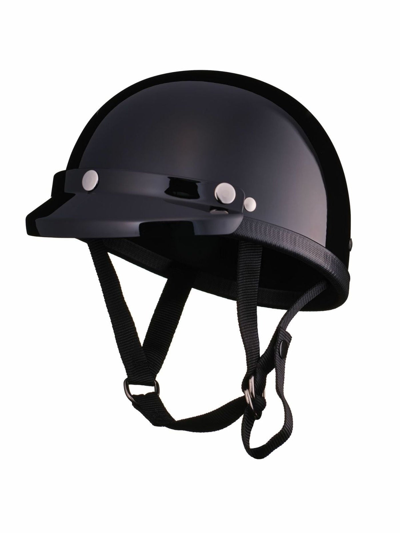 TT&CO. | EAGLE ROAD HALF HELMET BLACK with MINI VISOR BLACK