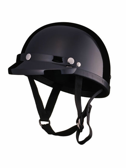 TT&CO. | EAGLE ROAD HALF HELMET BLACK with MINI VISOR BLACK
