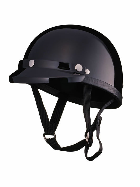 TT&CO. | EAGLE ROAD HALF HELMET BLACK with MINI VISOR BLACK