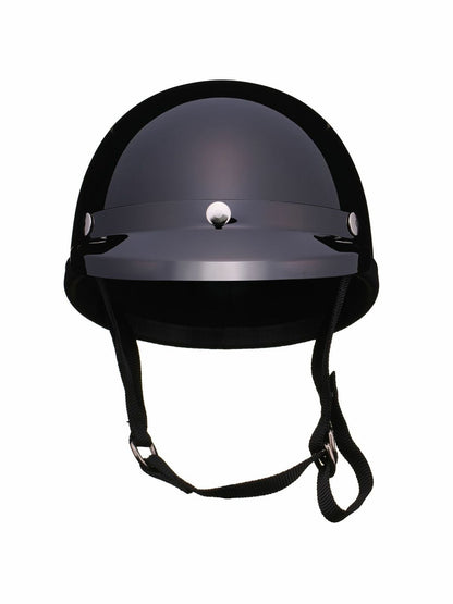TT&CO. | EAGLE ROAD HALF HELMET BLACK with MINI VISOR BLACK
