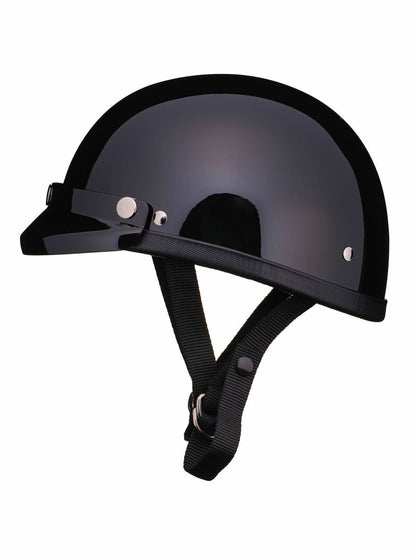 TT&CO. | EAGLE ROAD HALF HELMET BLACK with MINI VISOR BLACK