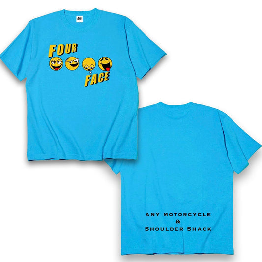 フォー・フェイスTシャツ(ターコイズブルー)　【受注販売商品】