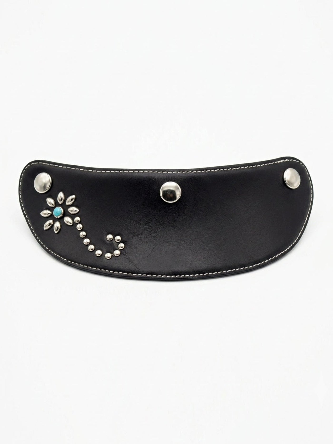 Flower Studs Leather Visor for TT&CO. - Silver