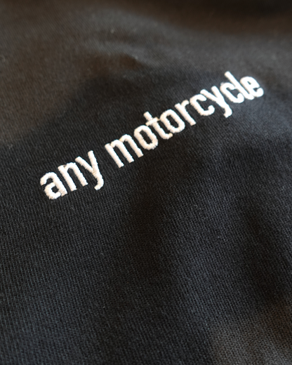 any motorcycle 刺繍ロゴTシャツ/Black