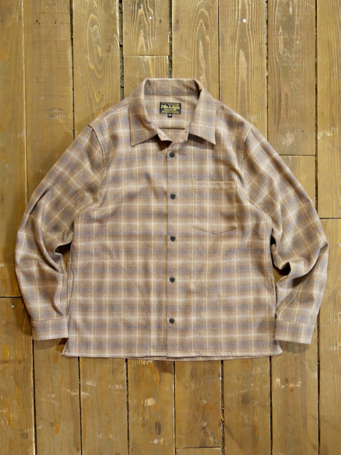 Vin&Age | TYPE VSL12_26 OMBRE CHECK SHIRT - Beige