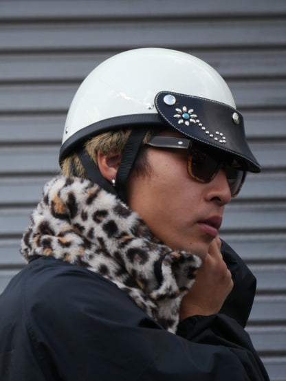 Flower Studs Leather Visor for TT&CO. - Silver