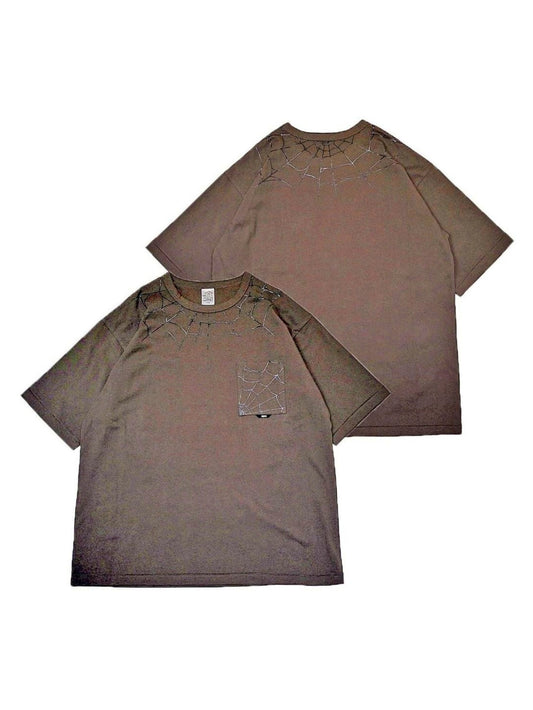TYPE VT15 SPIDER-WEB SHORT SLEEVE-T - Chocolate