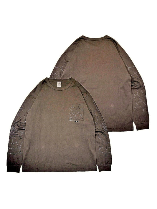 TYPE VT14 SPIDER-WEB LONG SLEEVE-T - Chocolate