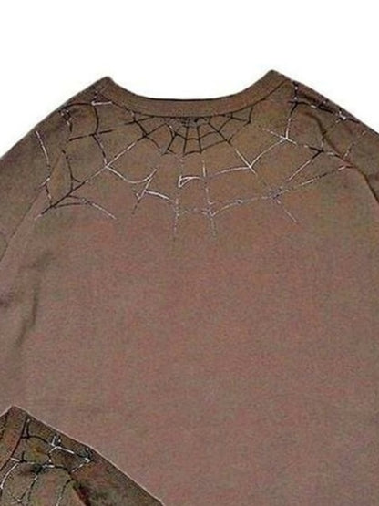 TYPE VT15 SPIDER-WEB SHORT SLEEVE-T - Chocolate
