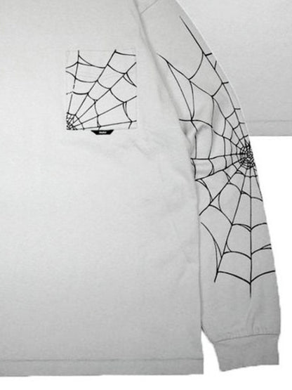 TYPE VT14 SPIDER-WEB LONG SLEEVE-T - Pale Gray