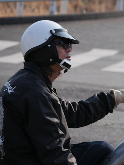 TT&CO. | any motorcycle別注 FiberGlass Customshop SHORTY BLACK RUBBER TRIM - White